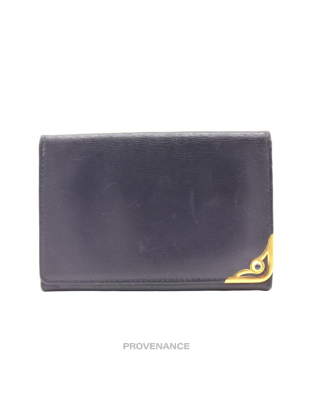 🔴 Cartier Saphir Cardholder Wallet - Navy Blue Leather